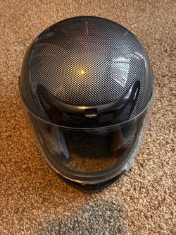 Adult Full Face Motorcycle Helmet Black Carbon Fiber