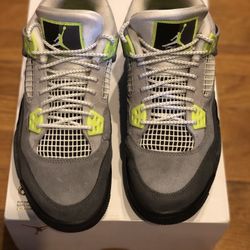 Jordan 4 retro neon size 7y