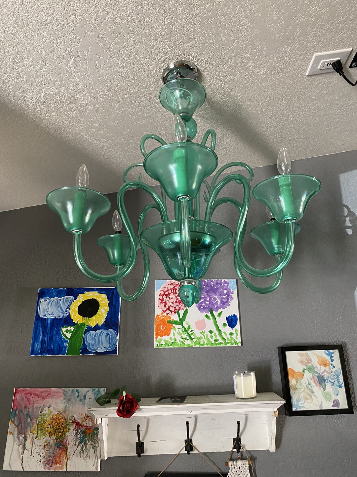 Teal Chandelier