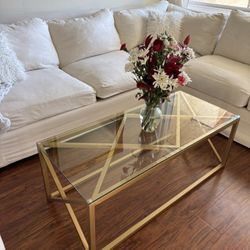 Glass & Gold Coffee Table