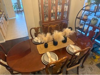 Broyhill cherry formal dining table and china cabinet