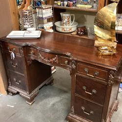 Vintage Chippendale Desk 20 X 53w X 31” H