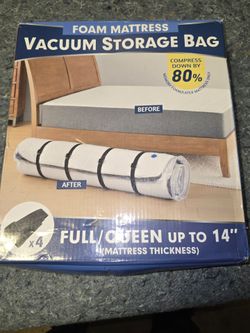Foam Mattress Vacuum Storage Bag Full/Queen up to 14 in – Compress 80%
