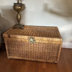 Large Vintage Wicker Trunk