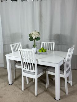 Compact Kitchen Dining Table with Extension & 4 Chairs PERFECT FOR APARTMENT
