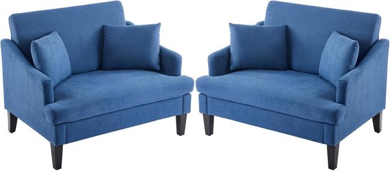 Bezseller Oversized Accent Chair Set of 2, 33.5'' Wide Seat Comfy Armchair with 2 Pillows, Upholstered Big