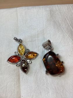 Set of 2 Silver Tone Pendants