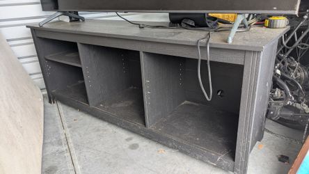 **FREE - Large Black Oak Media Center / TV Stand (Fits 70"+ TVs)**