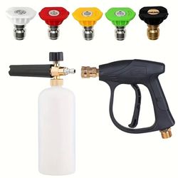 High-pressure washer gun and foam cannon kit designed for car washing and detailing.