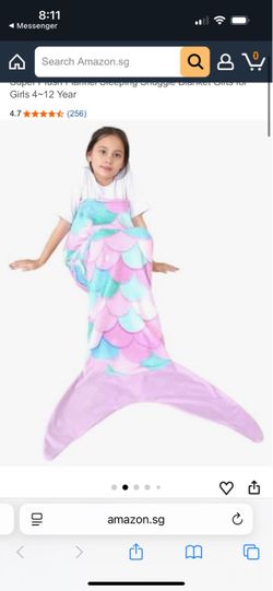 Kids Mermaid Tail Snuggle Blanket
