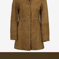 Real Leather suede coat, woman size M
