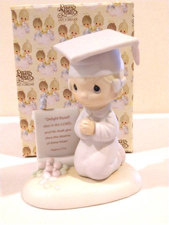 Retired 1984 Precious Moments "Seek Ye The Lord" Girl Graduate