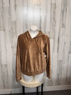 No Boundaries Tan Velour Hoodie XXL 19 | Cozy Soft Ribbed Pullover | Plus Size NWT