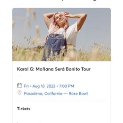 Karol G Mañana Será Bonito Tickets