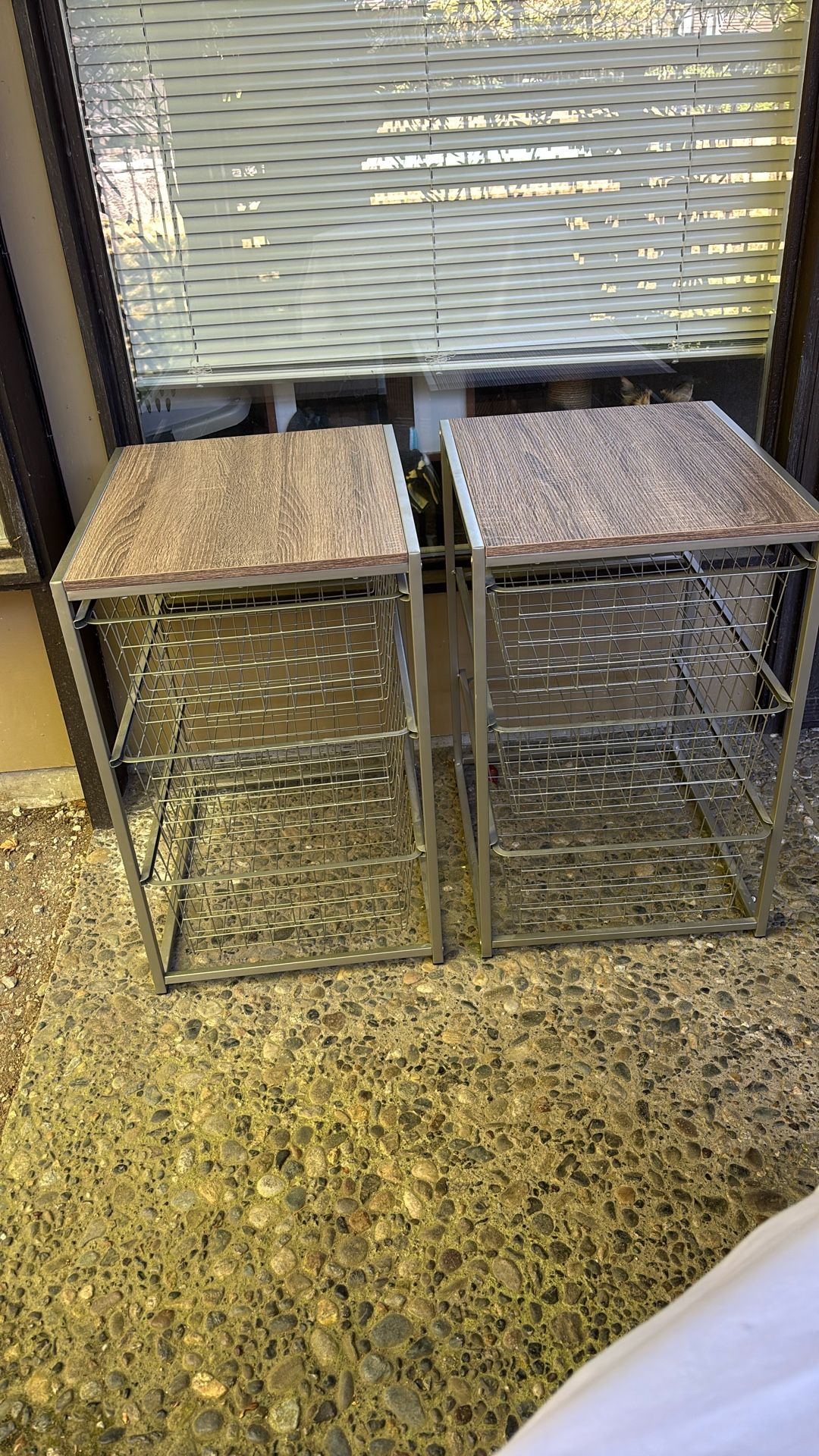 Two 3 Drawer Storage Racks
