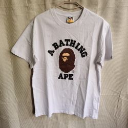 BAPE White College Tee