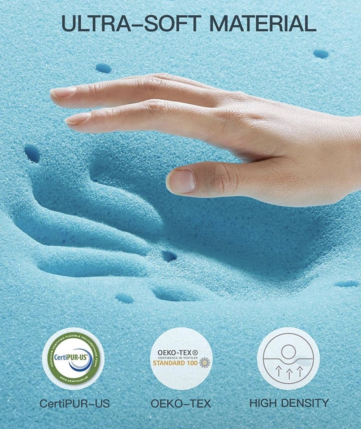 Milemont 1.5 inch Mattress Topper Queen Size, Design Memory foam for