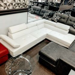 $39 DOWN / Antares White Modern Sectional 