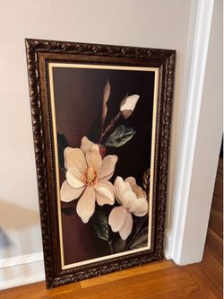 Magnolia wall painting wooden frame 57 x 33 inch
