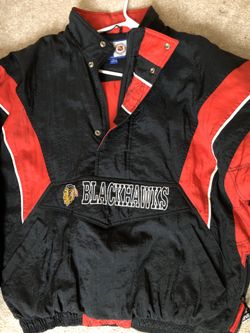 Starter black hawks jacket