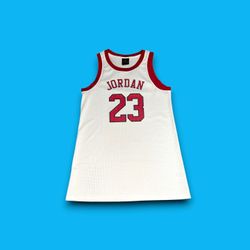 Jordan Brand #23 Mesh Basketball Jersey White Red Men's Size Small Loose Fit