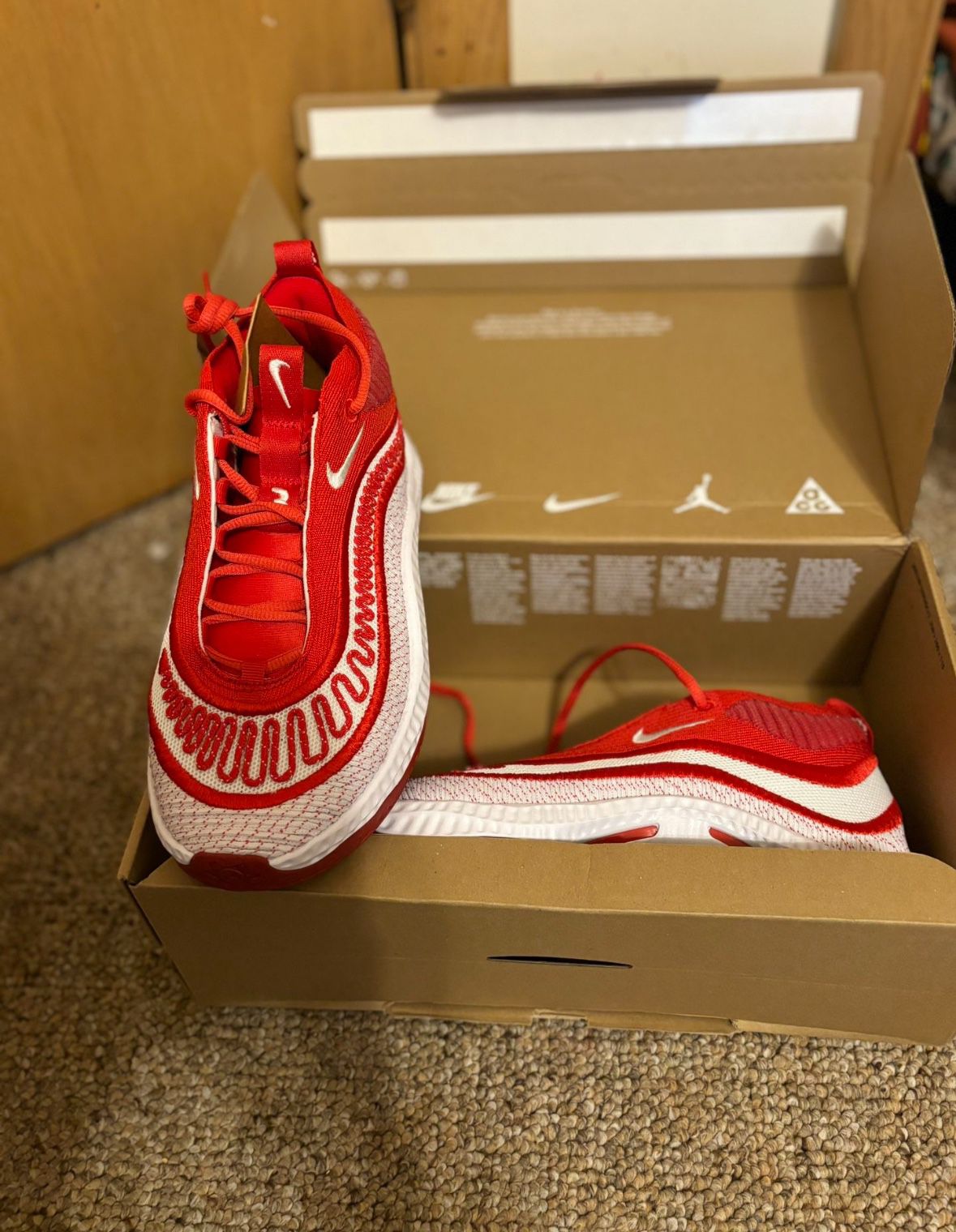 Red & White Cosmic Unity Basketball Shoes