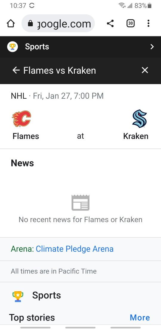 Kraken Vs Calgary