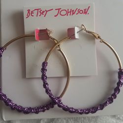 Betsey Johnson Hoop Earrings 