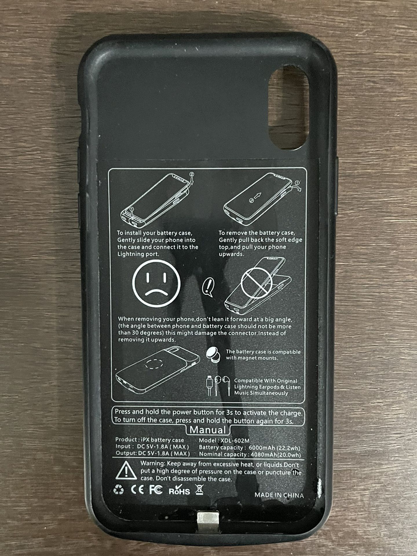 NEWDERY iPhone X Xs Battery Case 6000mAh