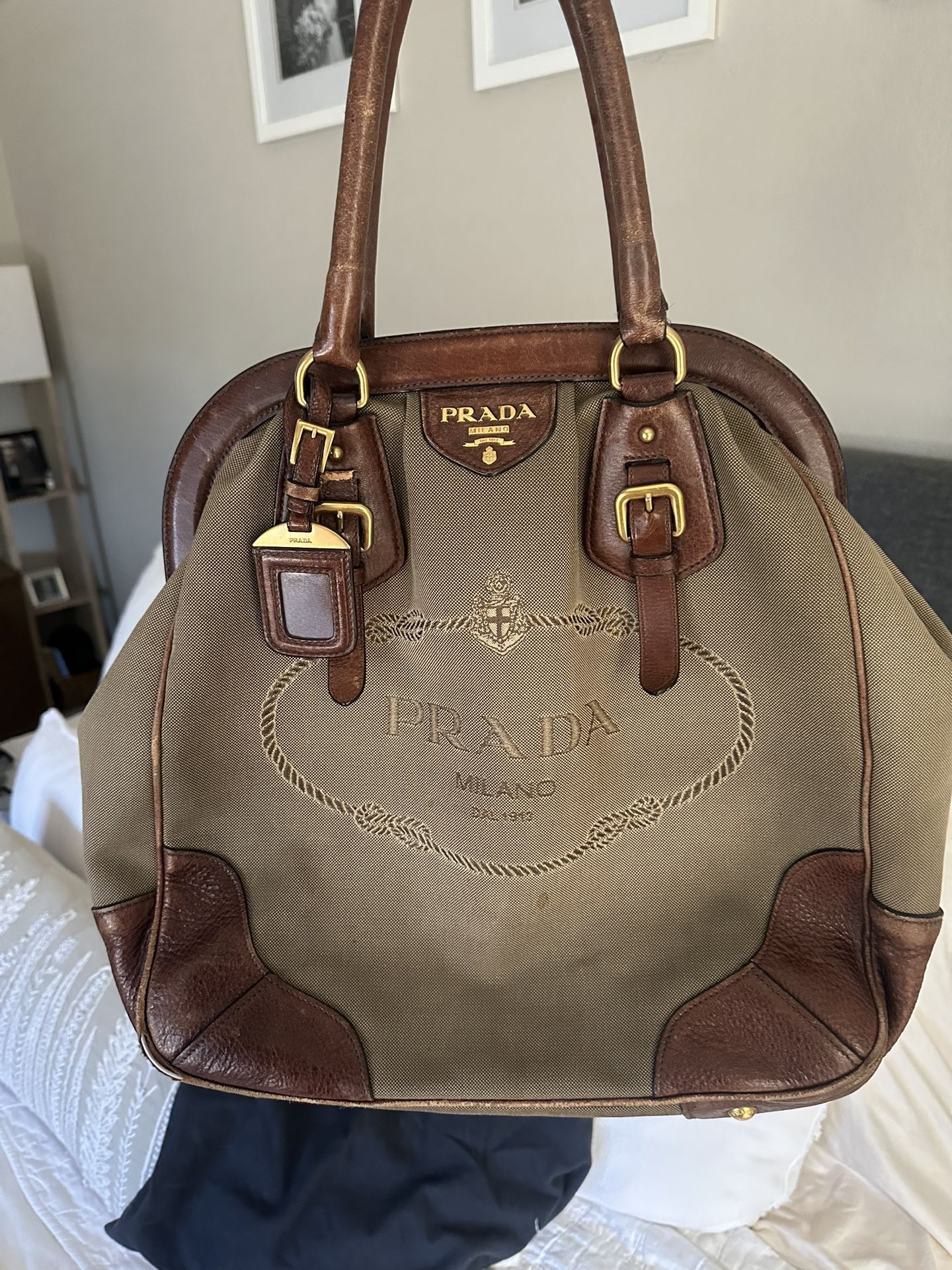 Prada leather Jacquard Tote 