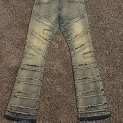 Fashion Nova Men – Stacked Moto Biker Jeans (Light Blue / Vintage Wash)