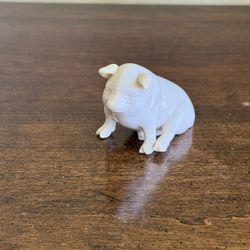 Vintage Belleek Pig Figurine