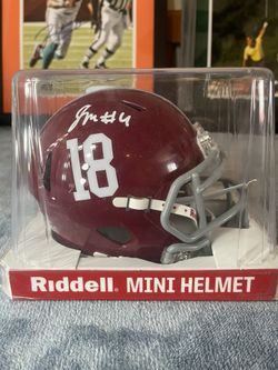 Alabama Jalen  Milroe Autographed Mini Helmet COA
