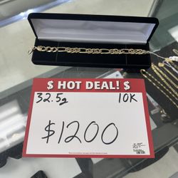 10K 32.5 Figaro Bracelet 