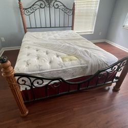 Queen Headboard Footboard. Free  BeautyRest Mattress.