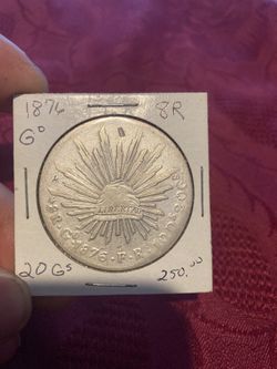 1876 Go Fr 8 Reales Mexico Silver Coin