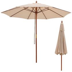 Taupe Brown Outdoor Umbrella