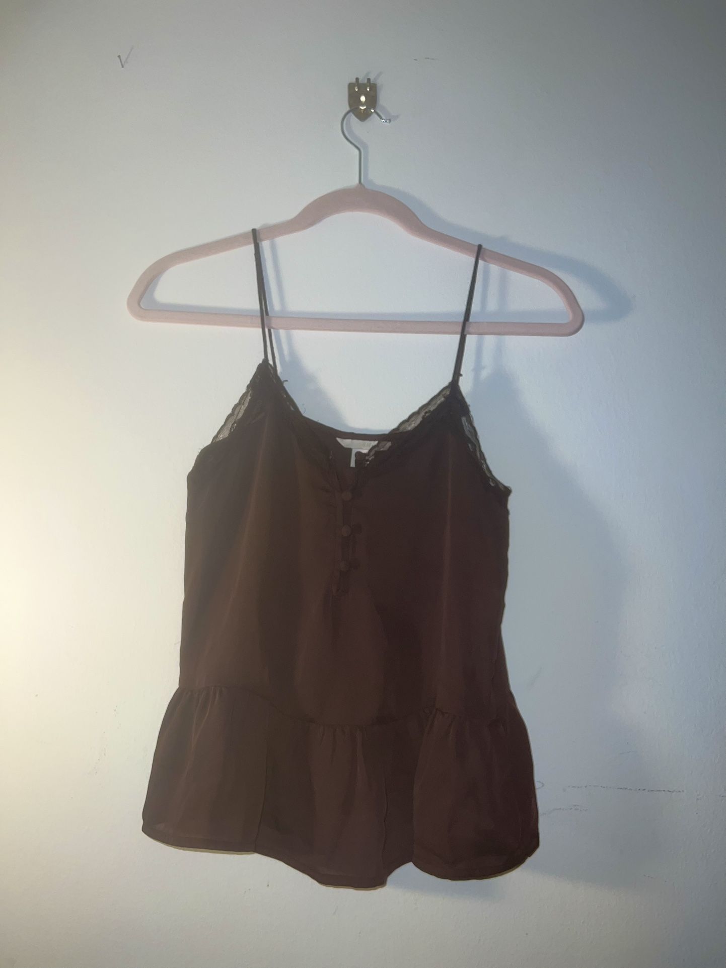 Beautiful Burgundy Satin Buttoned Camisole