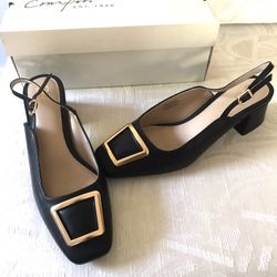 Womens Designer Black Shoes Size 10 
