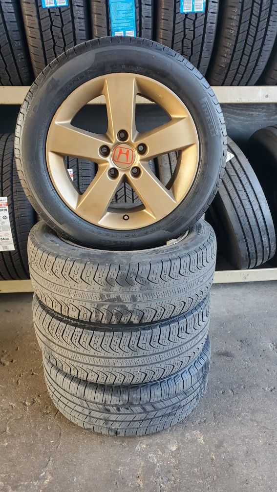 Used Rims And Tires 205/55r16 For Honda Civic 5 Lugs 