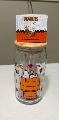 PEANUTS FALL glass tumbler