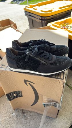 Paul Green Black Suede Leather Sneakers
