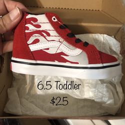 6.5 Toddler Vans Red Flame Shoe