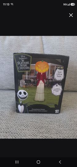 Nightmare Before Christmas Pumpkin King Inflatable 5 Ft