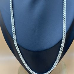 New 999 Fine Silver Cuban Chain 22” Long Weighs 33.68 Grams Brilliant 