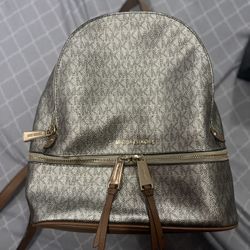 Michael Kors Rhea Medium Metallic Backpack 