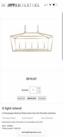 Brand New Linear Chandelier— in  box, from Metro Lighting!