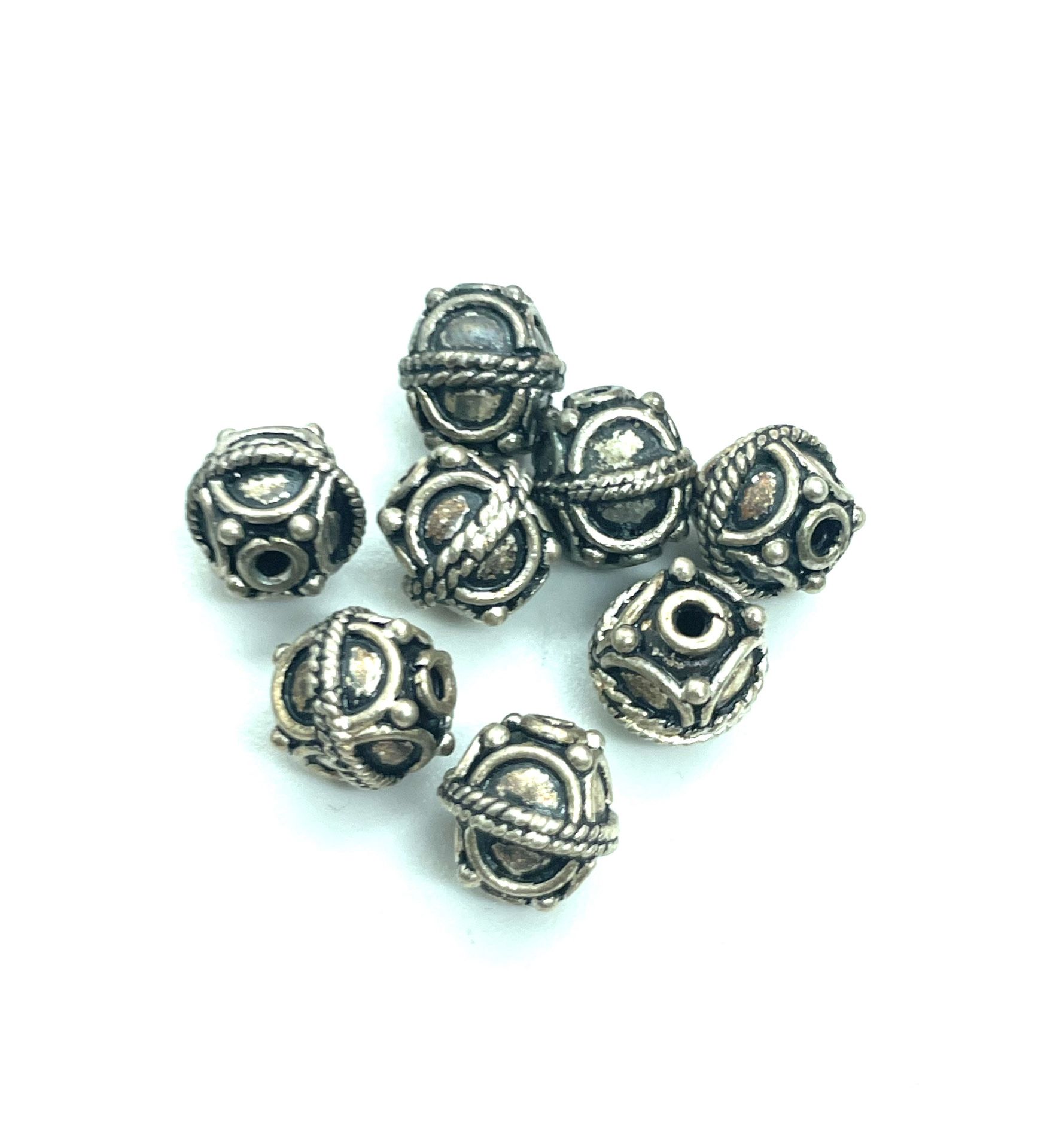 Sterling Ball Rope Textured Beads
