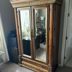 REDUCED Beveled Mirror Armoire 