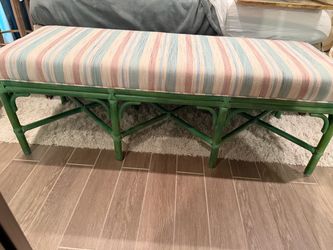McGuire San Francisco Rattan Bench – Green Bamboo Style